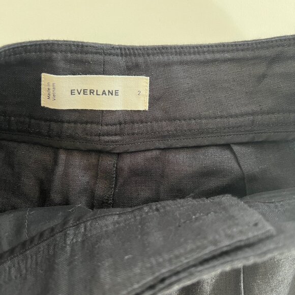 Everlane The Linen Way-High Drape Pant / wide leg trousers / black / size 2 - Picture 3 of 11